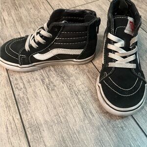 Vans Kids Black and White High-Top Sneakers